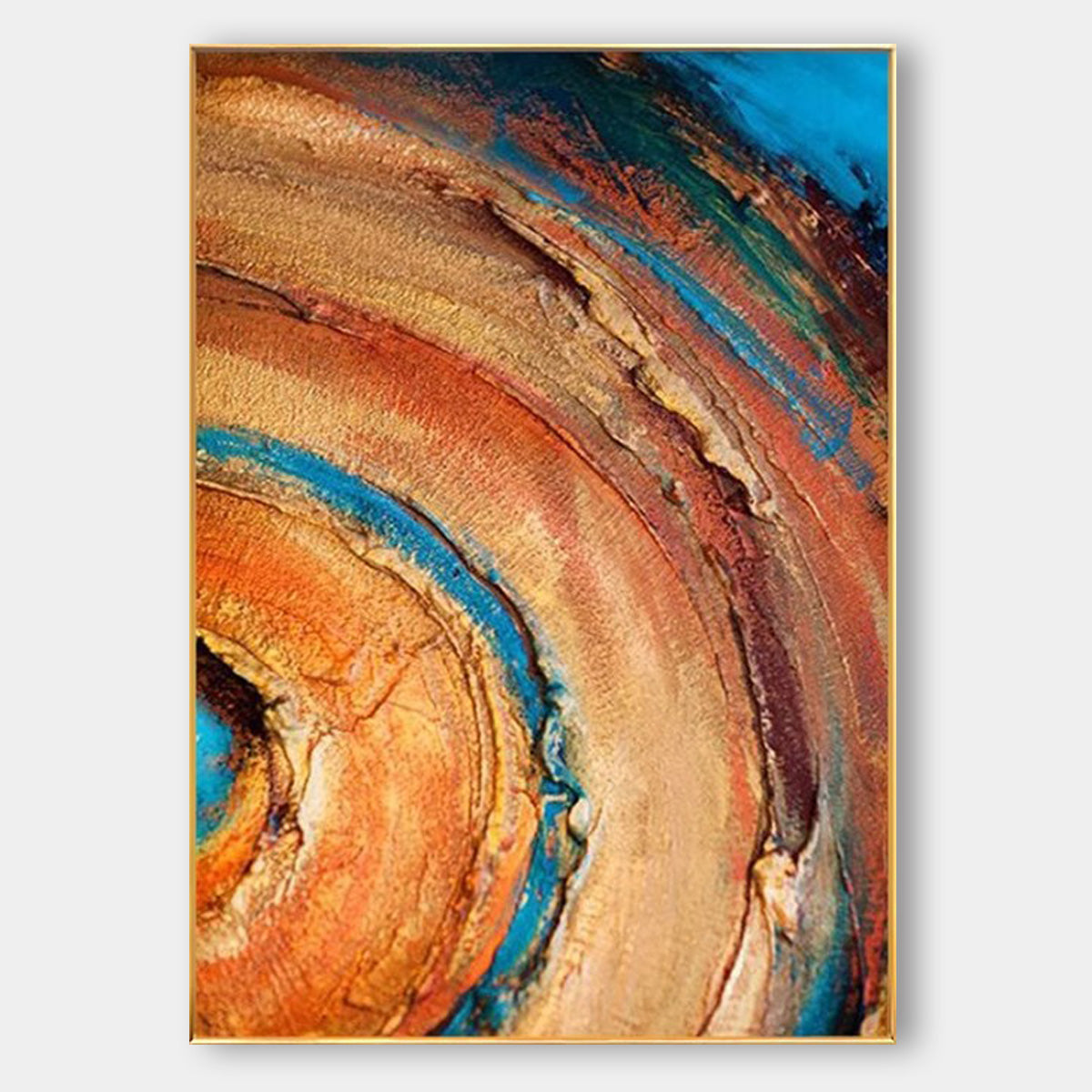 3D Multi-color Circle Colorful Hand-painted Abstract Texture Canvas Painting Decorative Paintings