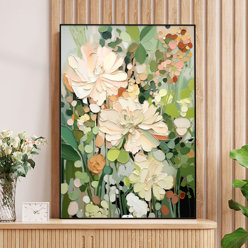 Abstract fresh flower hand-painted oil painting on the desktop SenroArt