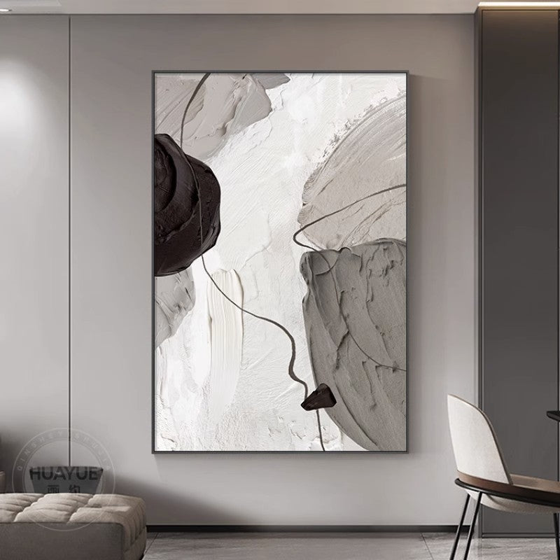 Black and white decorative painting hanging on the living room background wall SenroArt