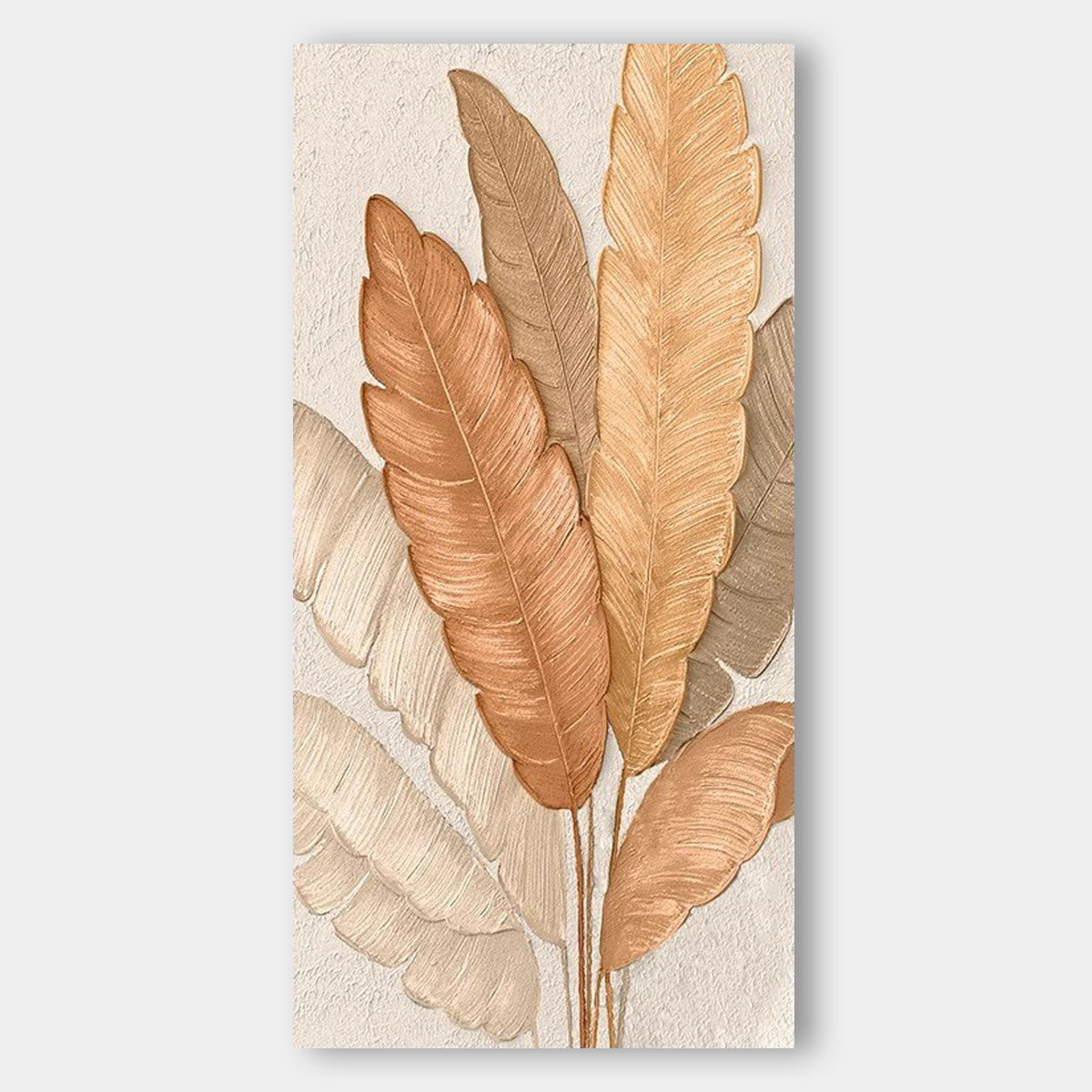 Flourishing Leaves Thick Textured Oil Painting Thick Abstract Canvas Art Textured Abstract Art