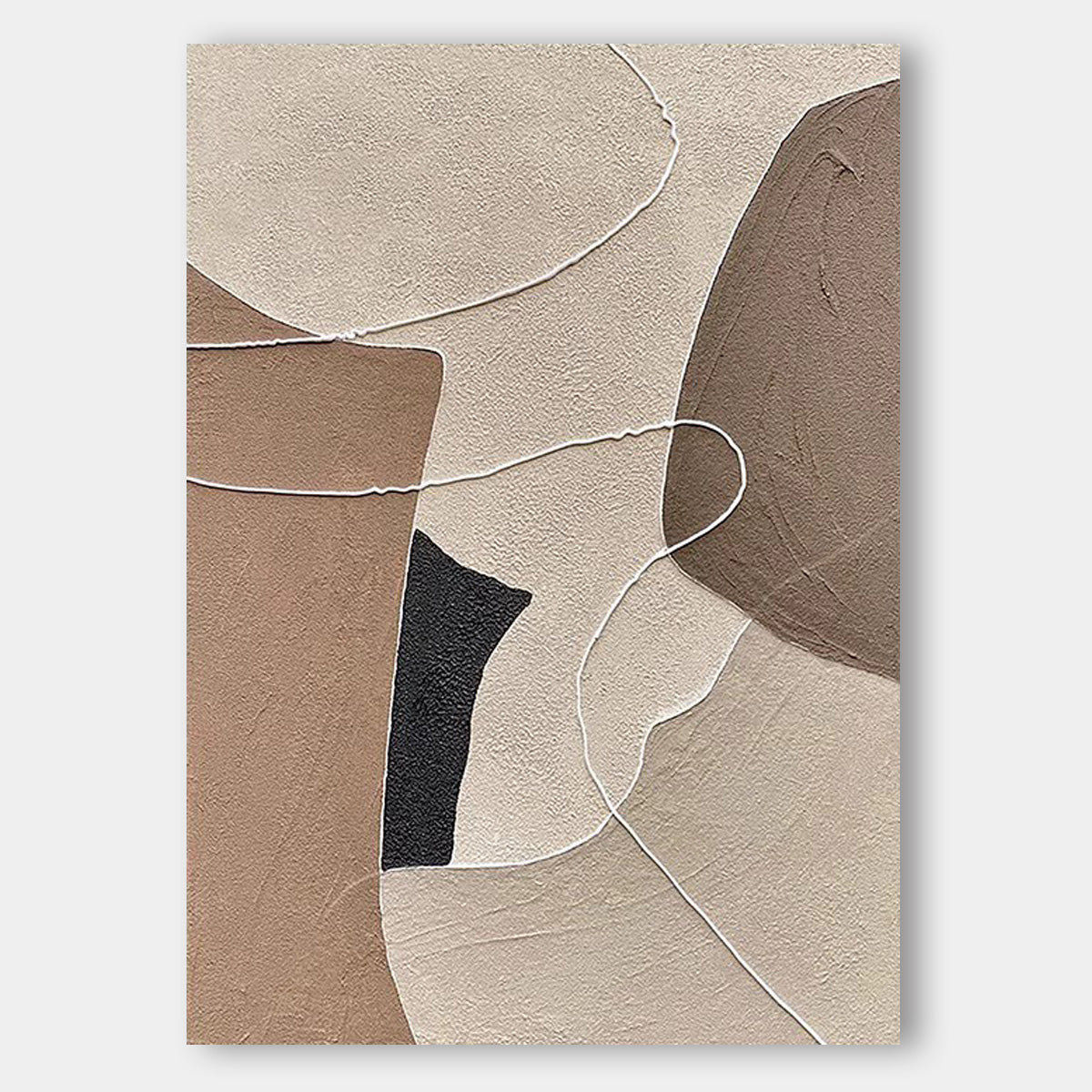 Geometric Lines Abstract Three-dimensional Texture Wabi-sabi Art Hanging Painting