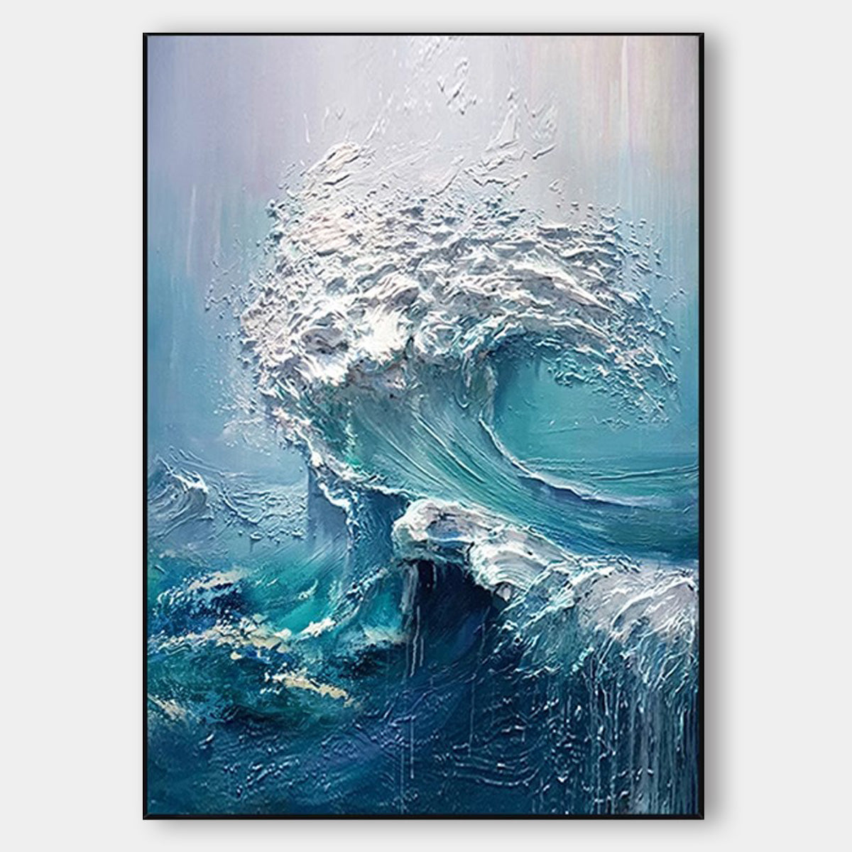 Hand-painted Acrylic Painting Oil Painting Ocean Waves 3D Canvas Hanging Painting