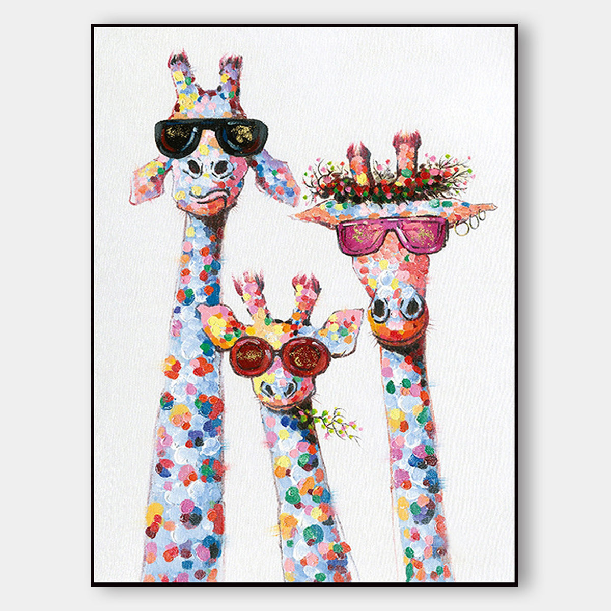 Happy Family | Colorful Cartoon Wall Art for Room Decoration