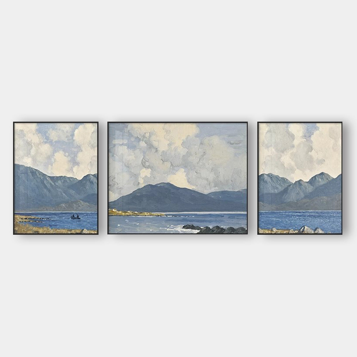 Landscape painting simple three decorative paintings