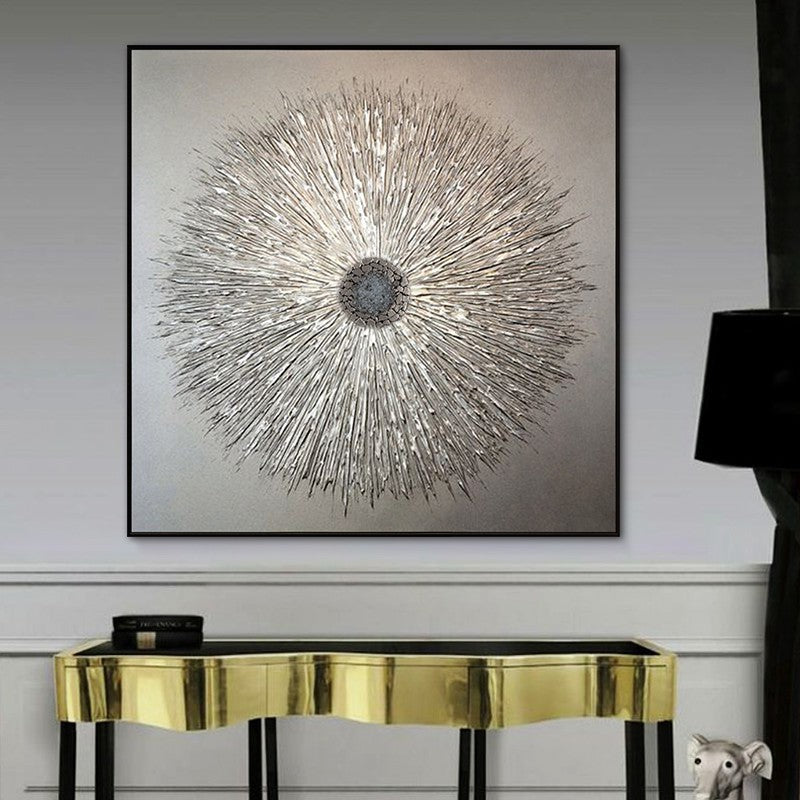 Minimalist texture decorative painting on the wall of simple living room