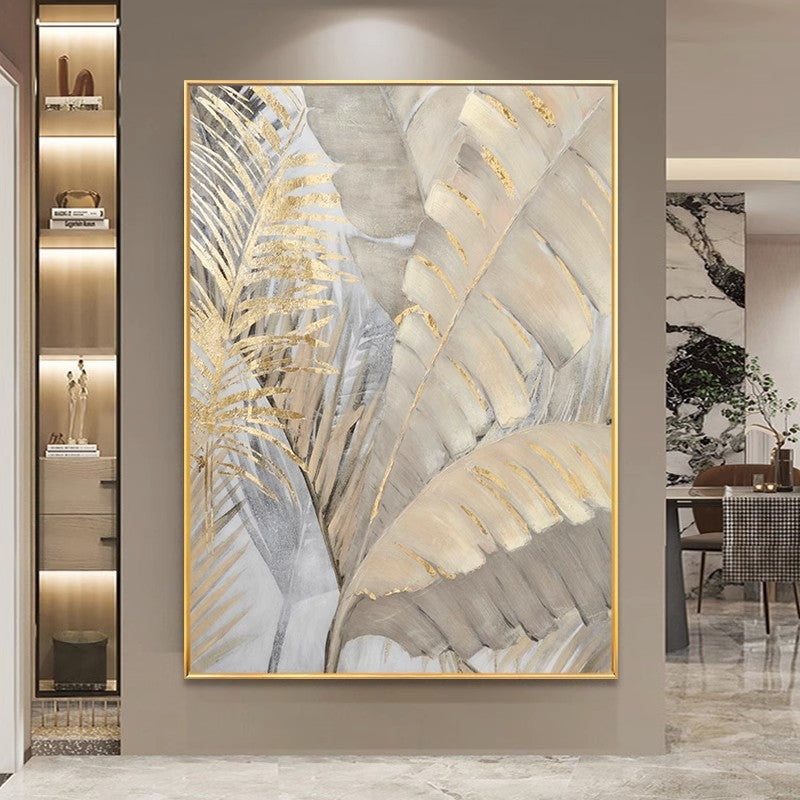 Modern minimalist living room decorative wall large banana leaf painting