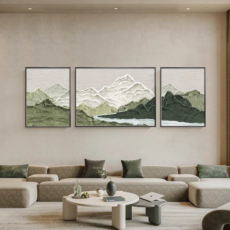 Modern simple and light luxury green series high-end abstract art painting SenroArt