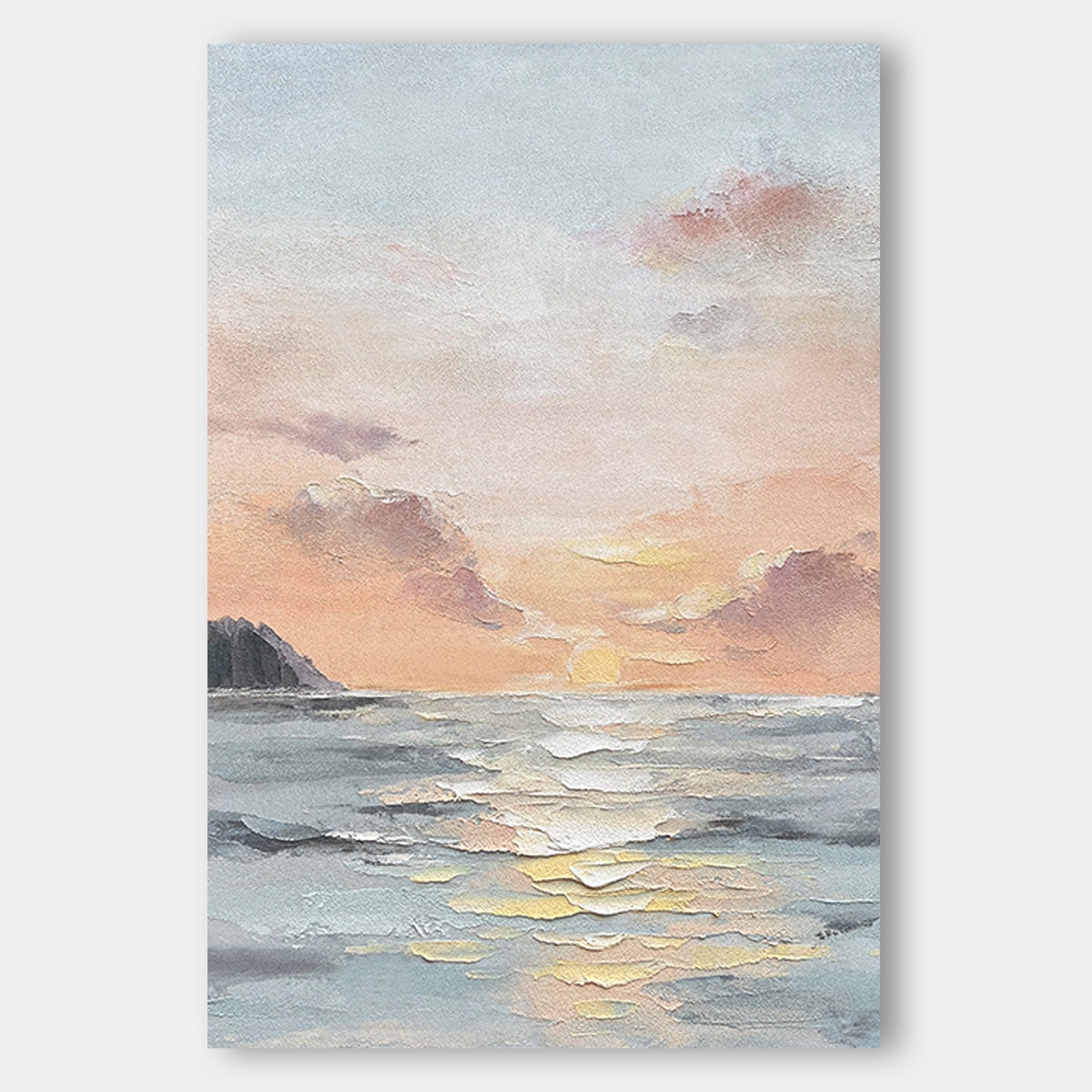 Pure Hand-painted Landscape Oil Painting Morning Glow Like Brocade Texture Decorative Painting