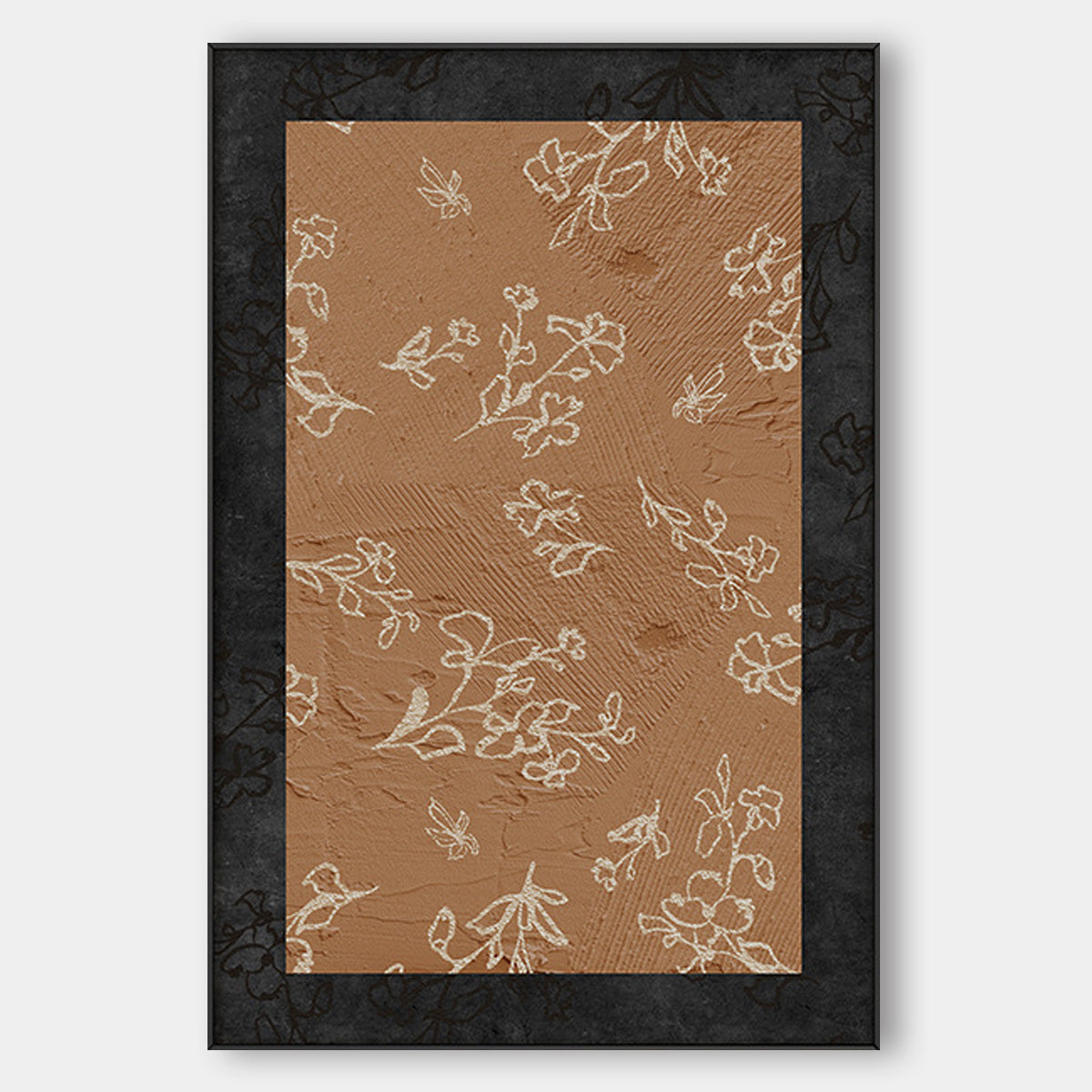 Simple brown living room large floor painting Wabi-sabi style art painting SenroArt