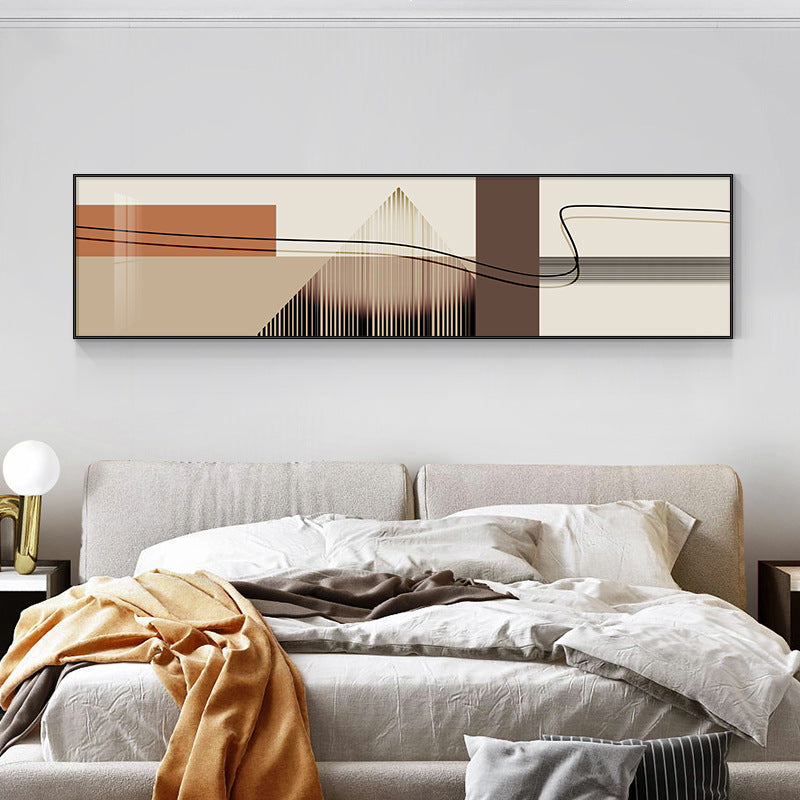 Simple wabi-sabi style bedside hanging painting abstract geometric color block SenroArt B