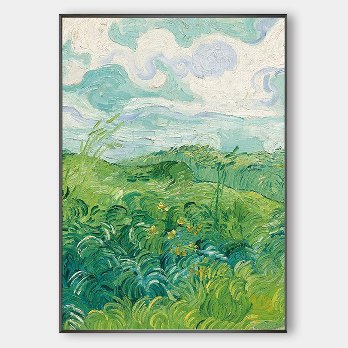 Thick Textured Oil Painting Green Wheat Field Thick Abstract Canvas Art Textured Abstract Art
