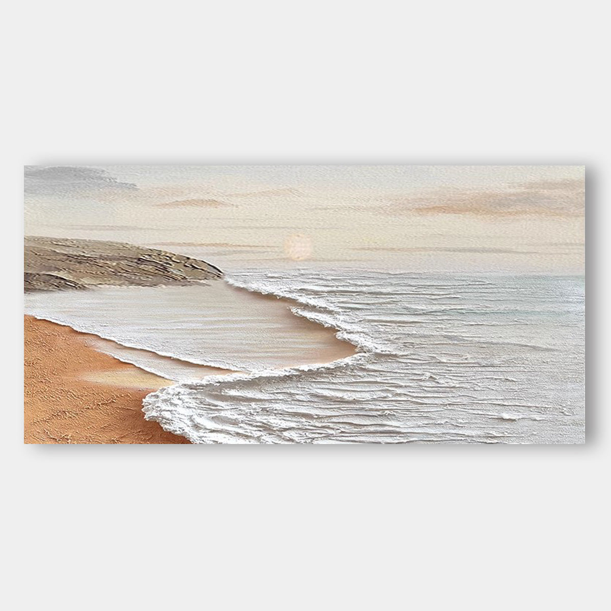 Wabi-sabi Pure Hand-painted Rising Sun Texture Decoration Painting Art Hanging Painting Senroart