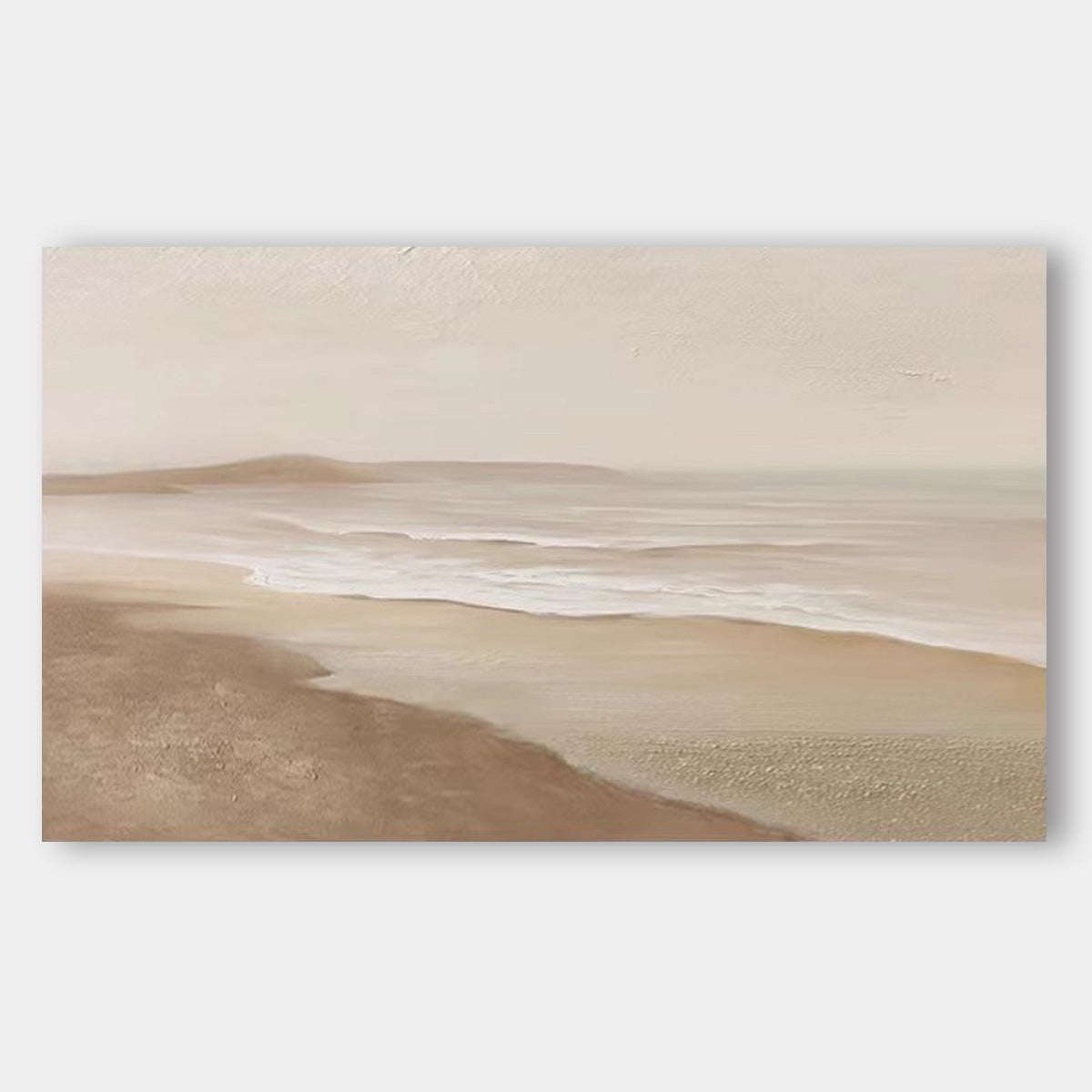 Wabi-sabi Pure Hand-painted Seaside Scenery Texture Decoration Painting