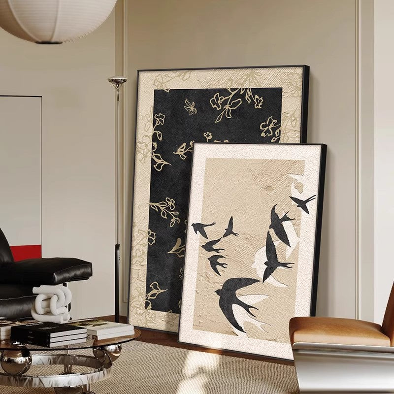 Wabi-sabi style retro art living room decoration painting SenroArt