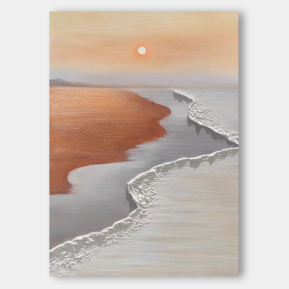 Wabi Sabi Golden Beach Wave Texture Abstract Art Painting WABI SABI Canvas Painting